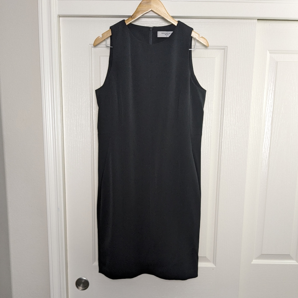 MM LAFLEUR Giovanna Black Sleeveless Knit Sheath Knee Length Dress Size 12